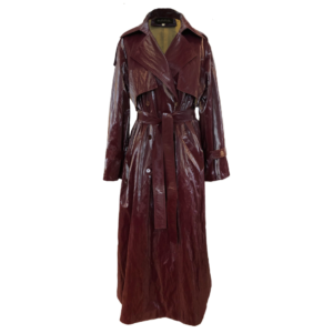 varnish trench coat burgundy