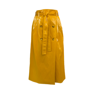 yellow patent skirt